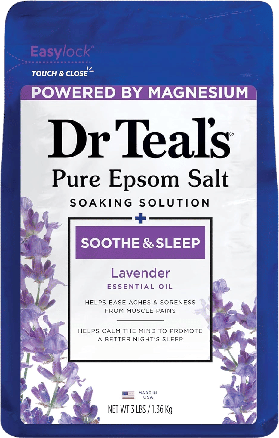 Dr Teal's Soothe & Sleep Lavender Epsom Salt, 3lbs