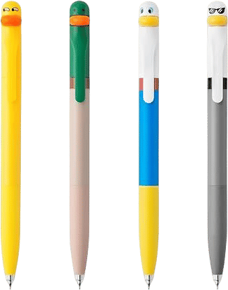 4 Duck Pens - Cute Retractable Gel Pens