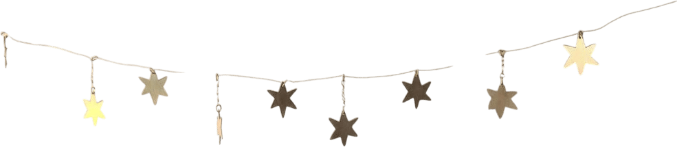 Brass Star Garland With Sparkle
