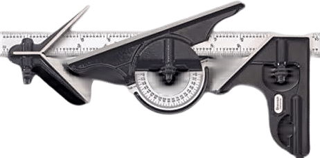 Starrett Combination Set with Square, Center and Reversible Protractor Head and Blade - 12" Blade Length, Cast Iron Heads, Hardened Steel, 4R Graduation Type - C435-12-4R