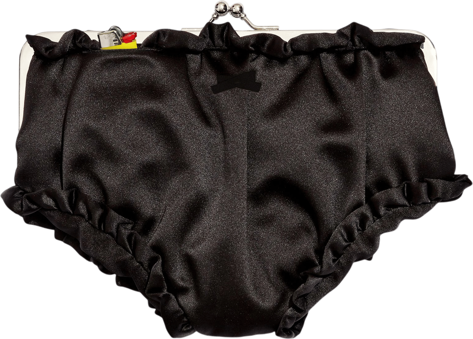 Undies Pouch in Black Satin