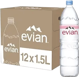 Box of 12 x 1.5 liters Evian Bottles