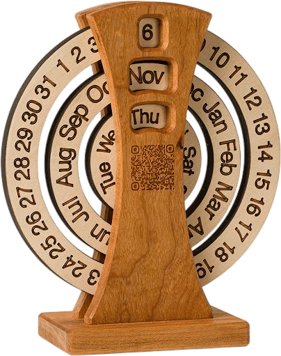 History Everyday Interactive QR Wood Calendar