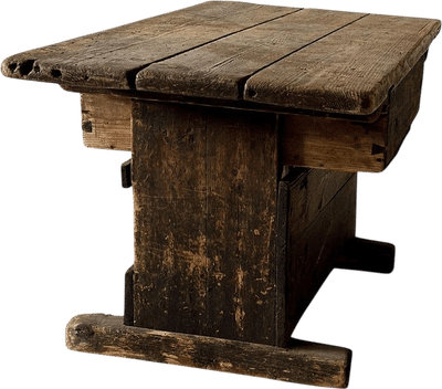 Primitive Pine Console Table with Drawer, c. 1800s