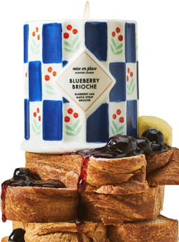 mise en place gourmand blueberry brioche candle