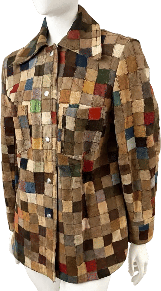 Vintage 1970s Multicolor Suede Patchwork Jacket