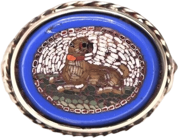 Victorian Micro Mosaic Dog Ring