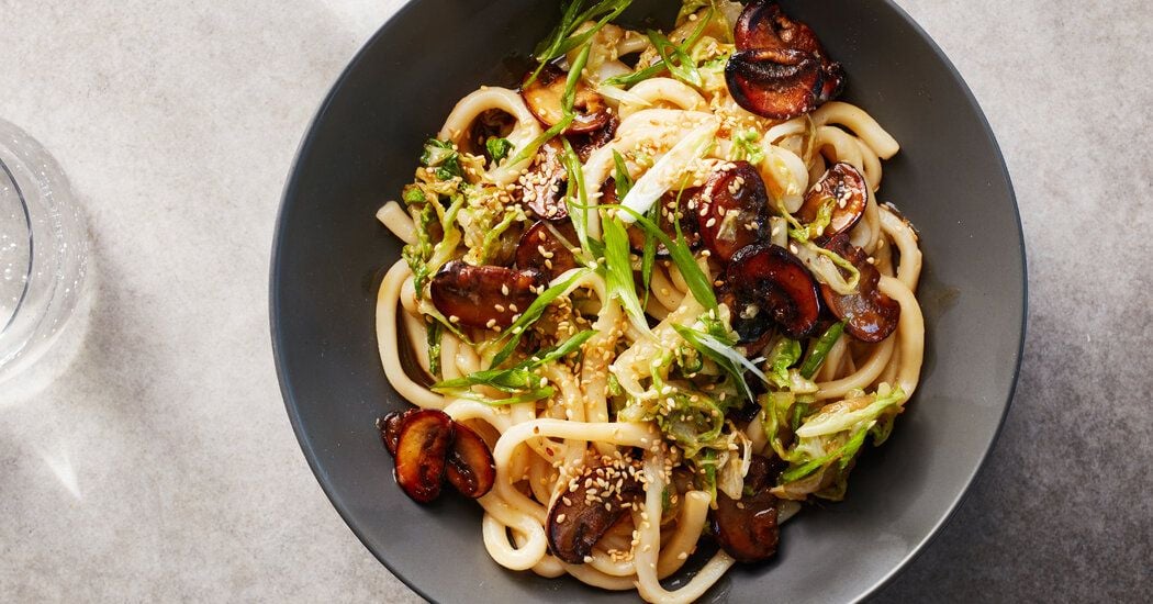 Honey-Butter Mushroom Udon Recipe