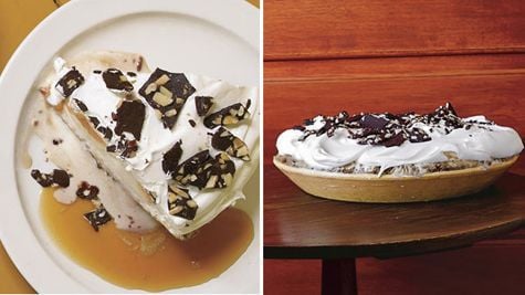 Pumpkin Ice Cream Cake with Toffee Sauce