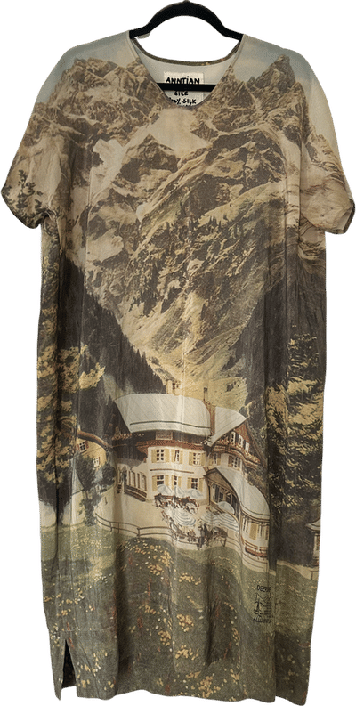 Tunika Silk Postcard Print Dress