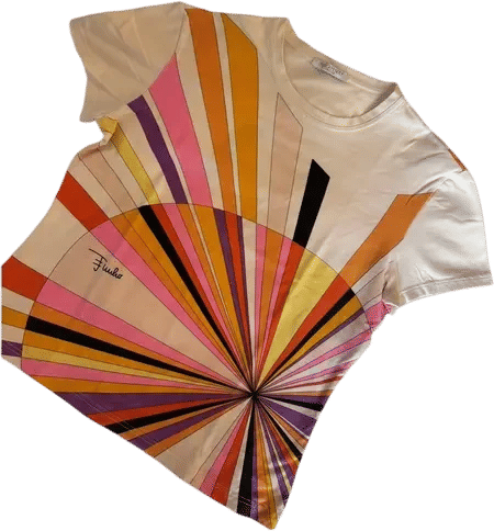 Emilio Pucci Multicolour Radial Stripe T-shirt