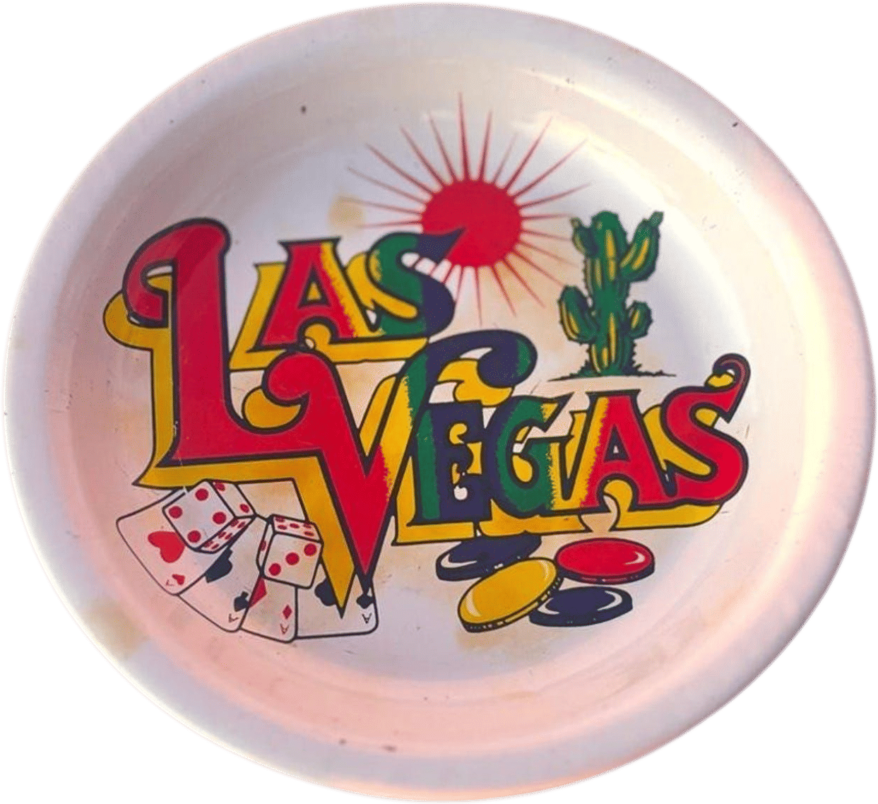Vintage Las Vegas Tin Ashtray – 70s Retro Casino Souvenir