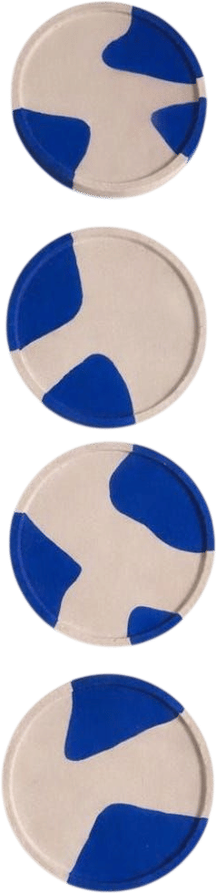 Abstract Blue Concrete Coasters (Set of 4)