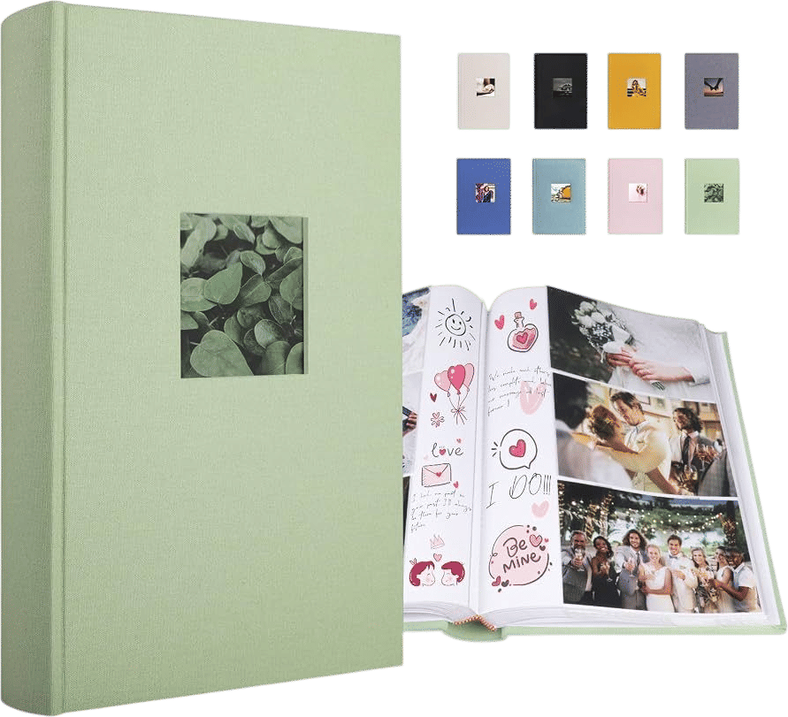 1DOT2 Photo Album 4x6 Holds 300 Photos Sage Green