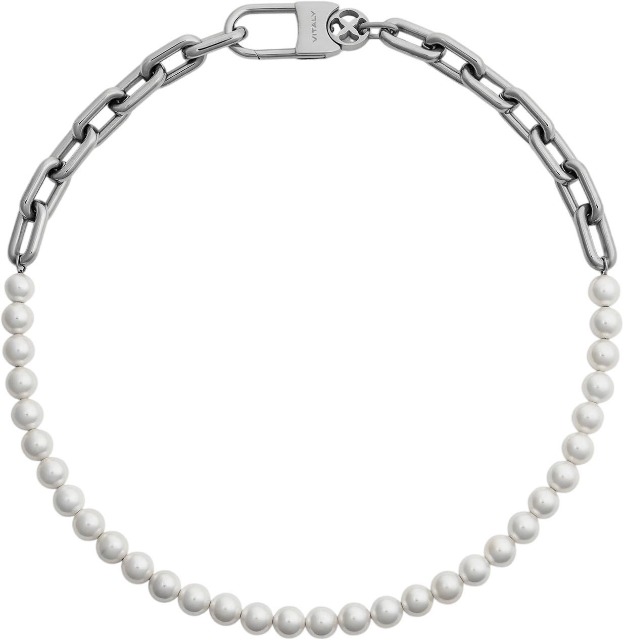 pearl + chain necklace