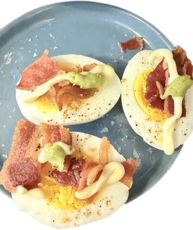 Lazy girl deviled egg breakfast