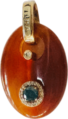 14k Rose & White Gold Carnelian Agate Pendant