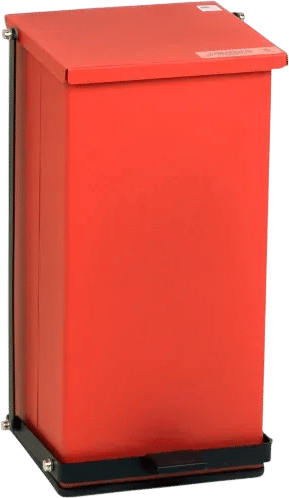 Red Baked Epoxy Steel Step-On Can