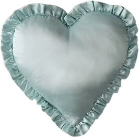 Silky Satin Heart Ruffle Throw Pillow