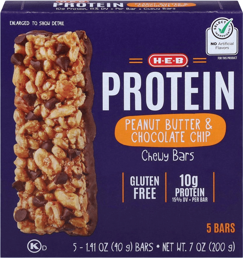 Peanut Butter & Chocolate Chip Chewy Protein Bars