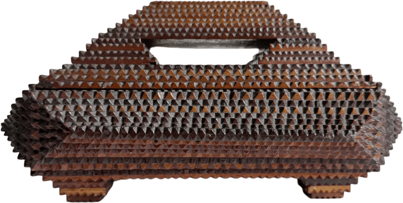 Antique Tramp Art Pyramid Box