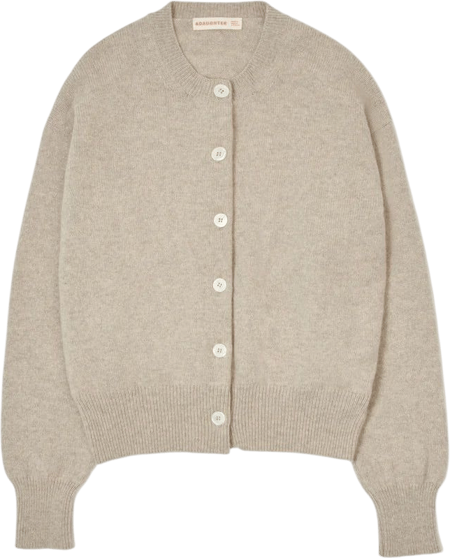 Ada Crewneck Cardigan in Oat (&Daughter)