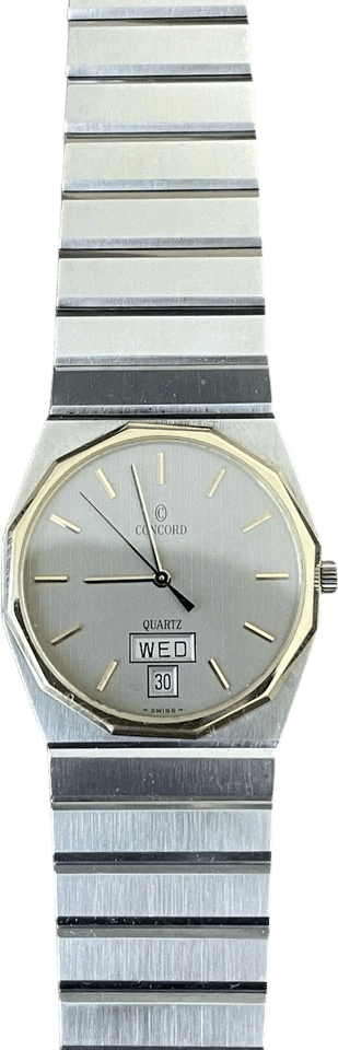 Vintage Concord Mariner SG Calendar Date 18k Gold Bezel