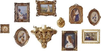 Gold Picture Frames Antique Set