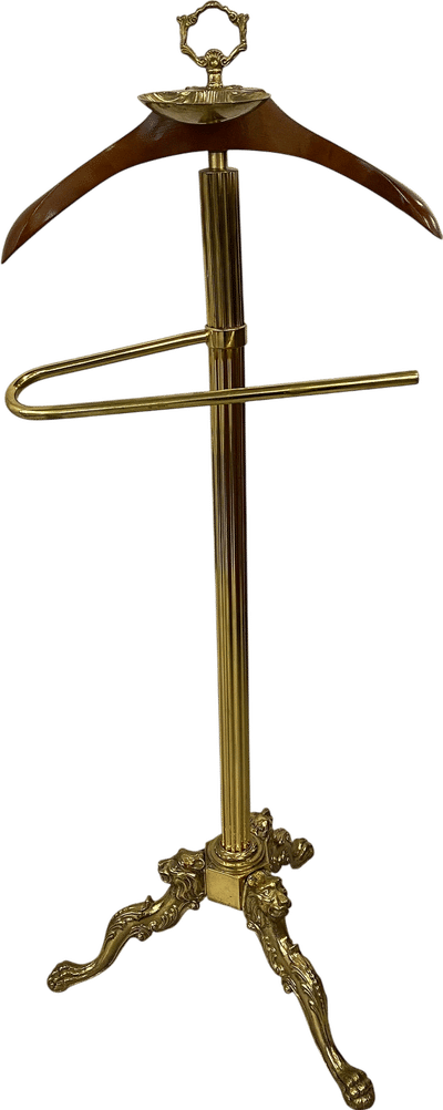 Ornate Metal Valet Stand with Lion Feet
