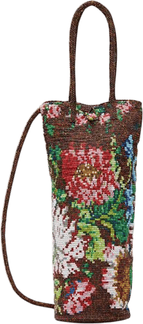 Cordera Brown Handmade Beaded Peonia Bag