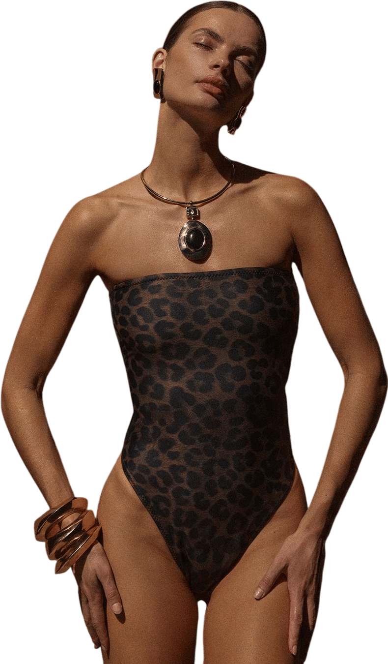 SAME Strapless One Piece (Cheetah)