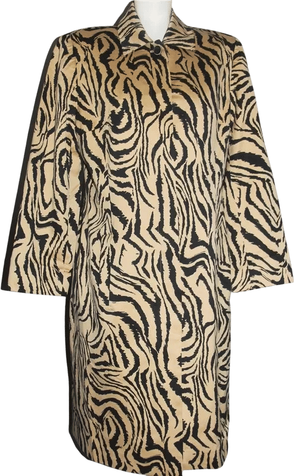 Vintage Silk Tiger Coat, Size 10
