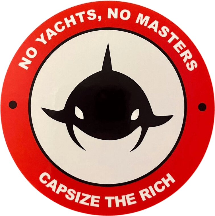 Capsize the Rich / No Yachts No Masters Round Orca BUMPER STICKER - Etsy