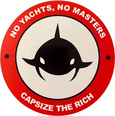 Capsize the Rich / No Yachts No Masters Bumper Sticker