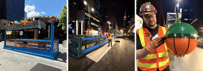 Knicks-Painted Subway Station