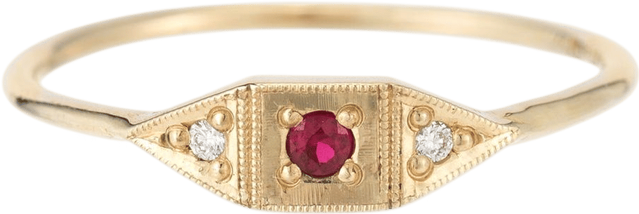 JENNIE KWON DESIGNS Ruby Mini Deco Point Ring