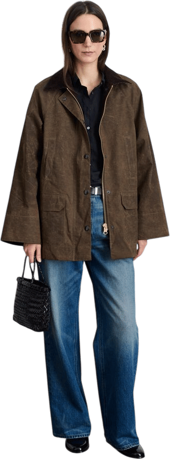 Chiltern Street Long Jacket in Waxed Cotton