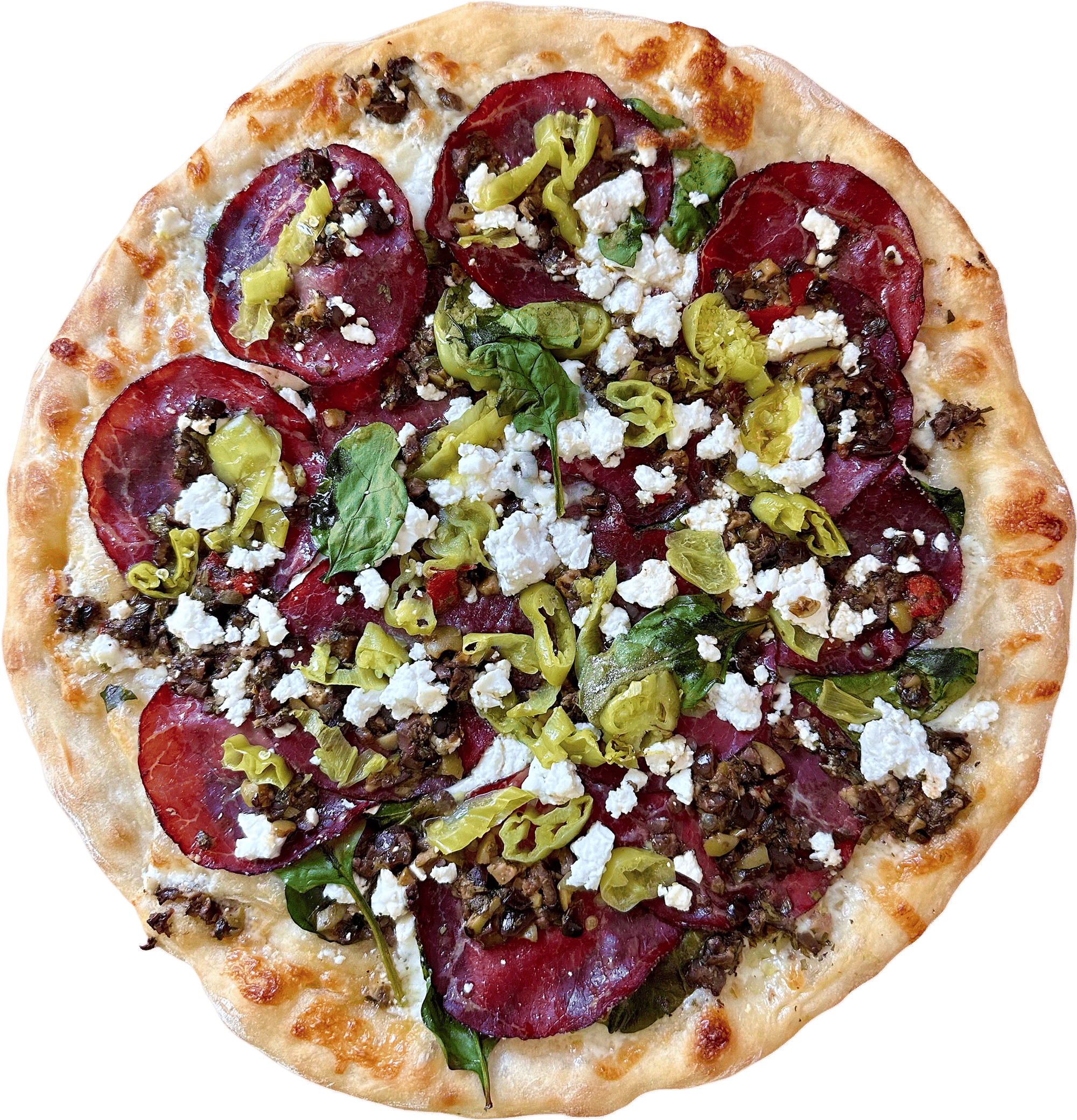 Bresaola and Feta Pizza with Olives Recipe