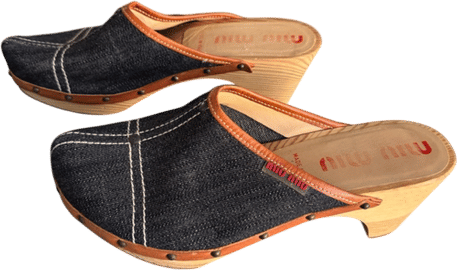 Mui Mui denim clogs 36 Italy Prada