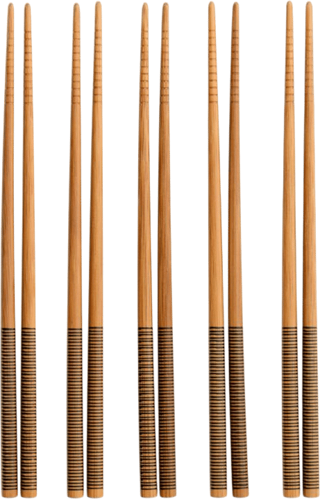 Black Striped Bamboo Chopsticks (Set of 5 Pairs)