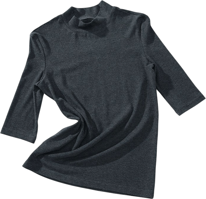 Mock Neck Half-Sleeve Top
