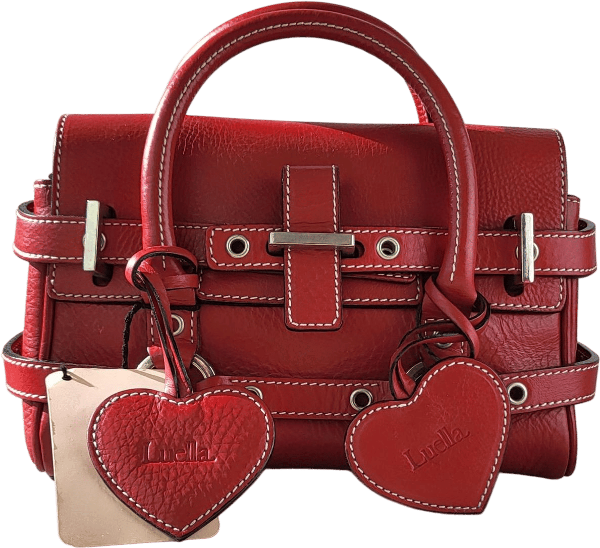 Luella Giselle Bag - Red Leather Top Handle