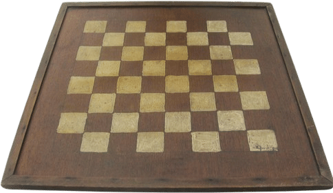 Primitive Folk Art Wooden Checkerboard