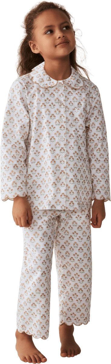 Petite Plume Kid's Twill Colette Pajama Set in Estate Garden