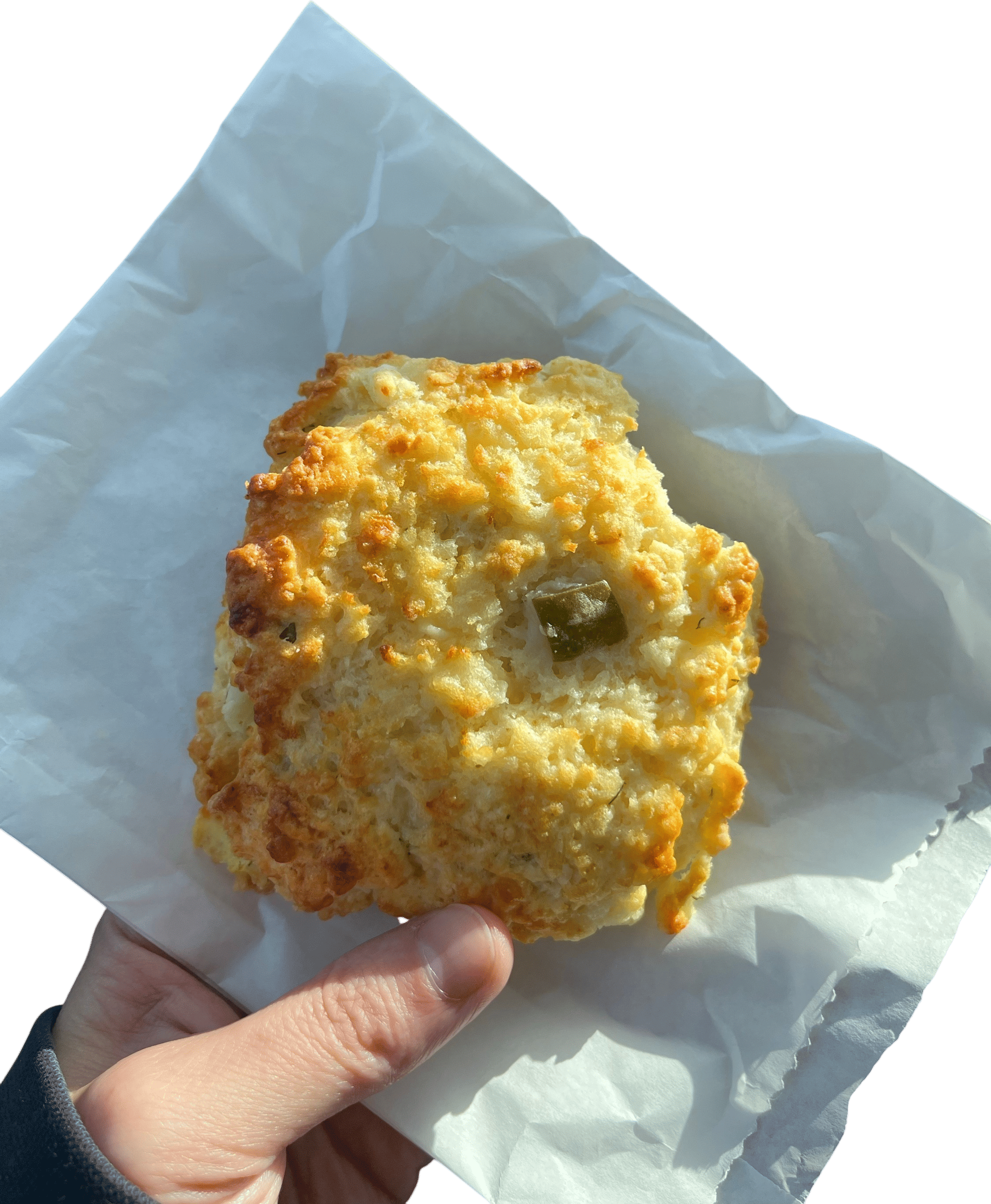 dill pickle and cheddar biscuit from Little Jaye