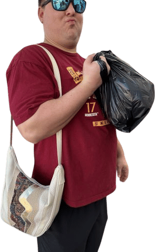 White leather patchwork purse