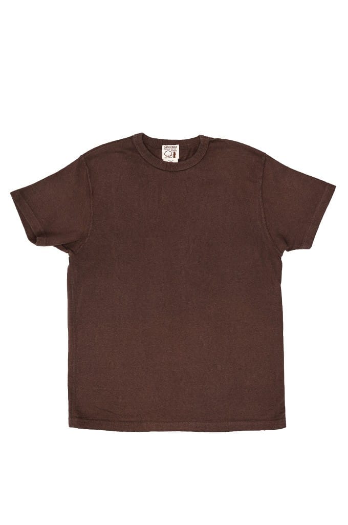 Samurai ZERO FABRIC T-Shirt - Dark Brown (Kuri DARK - Chestnut Dyed) Plain