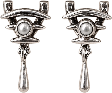 Sterling Silver Pearl Dangle Earrings