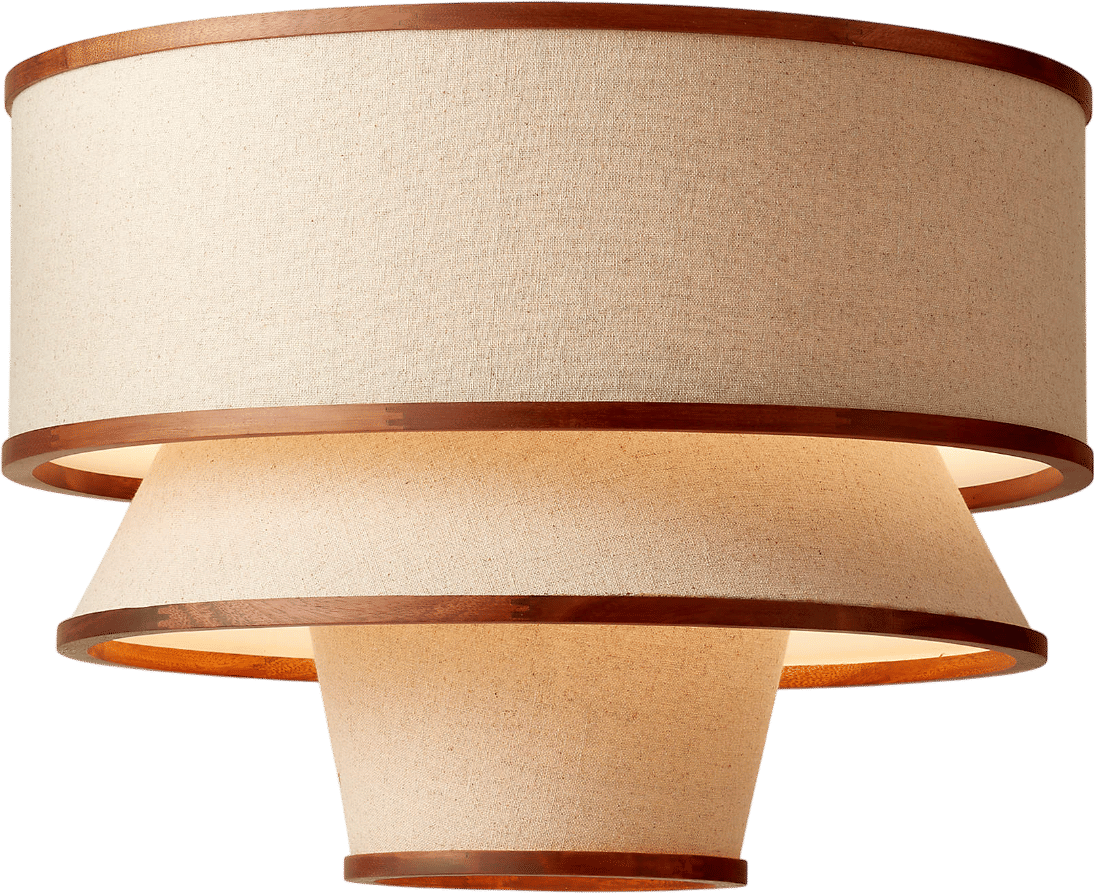 Bruna Walnut Wood and Linen Pendant Light