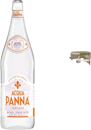 33.8 fl oz / 1 Liter Natural Spring Glass Bottled Water